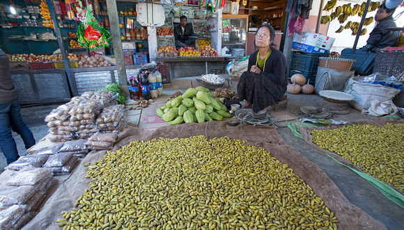 8 Apatani tribal woman selling silkworms, Ziro market, Arunachal Pradesh, India
