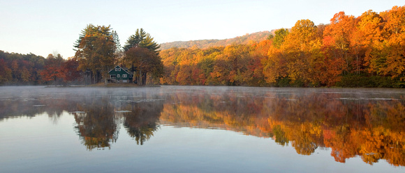 Fall color panorama, Beacon Falls, Connecticut
