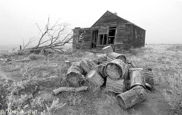 Abandoned house with firewood, eastern Washington