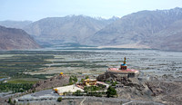 Buddha statue overlooking Nubra valley, Diskit, Ladakh, India