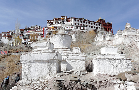 Stupas and Matho monastery, Ladakh, India
