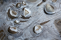 Ice puddle abstract ,Tieton River, eastern Washington