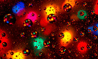 Christmas lights and water droplets abstract