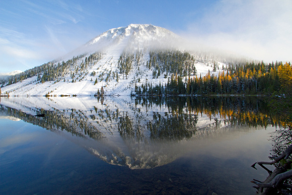 Spiral Butte and reflection in Dog Lake, White Pass, Washington