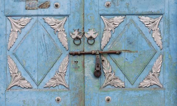 Door and lock, Fort Kochi, Kerala, India