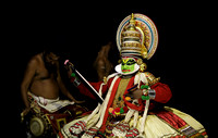 Kathakali performer with sword, Cochin, Kerala, India