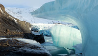 Icebergs at glacial lagoon, south coast of Iceland