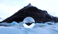 Mountain peak and lensball, Iceland