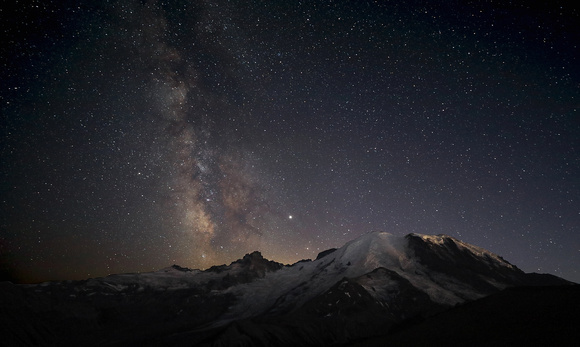 The Milky Way and Mt. Rainier, Mt. Rainier National Park, Washington