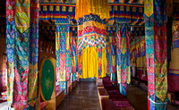 Assembly hall for monks, Diskit monastery, Nubra valley, Ladakh, India