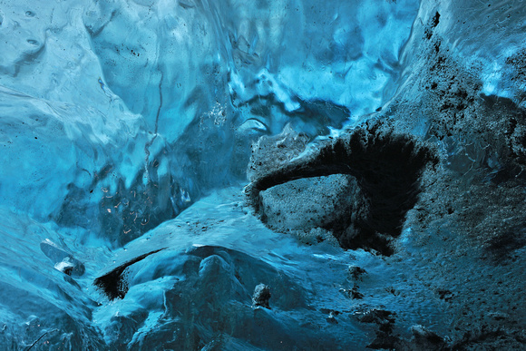 Ice cave ice closeup, Vatnajokull, Iceland