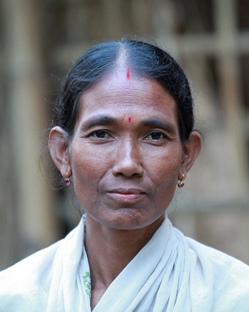 Village woman portrait near Jorhat, Assam, India
