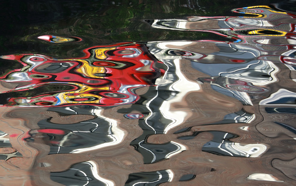 Abstract color reflection in canal, Amsterdam