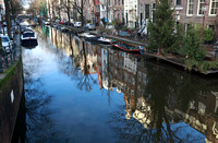 House reflections in canal, Amsterdam