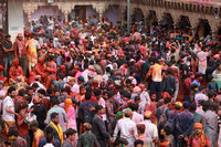 Crowd at Holi festival, Barsana, India