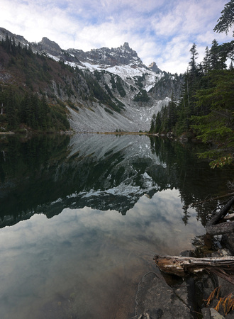 Unicorn Peak and reflection, Snow Lake, Mt. Rainier National Park, Washington