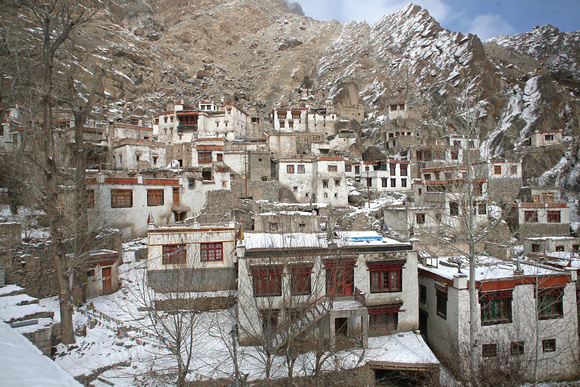 Hemis monastery village in winter, Ladakh, India
