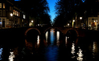 Canal bridge at night, Amsterdam