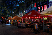 Rembrandtplein restaurants at night, Amsterdam