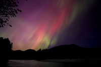 Northern light over the Cowlitz River, Packwood, Washington