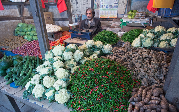 Vegetable vendor, Ziro market, Arunachal Pradesh, India