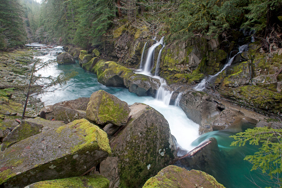 Ohanepecosh River and waterfalls, Gifford Pinchot National Forest, Washington