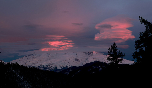 Sunrise on Mt. Rainier from White Pass, Washington