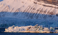 Glacier and mountains in fjord, Svalbard, Norway